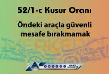 52/1c Kusur Oranı Nedir? İtiraz Dilekçesi (Kesin Sonuç) 2025 trafik 52/1-c trafik cezası öndeki araçla güvenli mesafe bırakmamak olarak bilinmektedir. 132 lira ceza yazılmaktadır. 52/1c itiraz dilekçesi ve 52 1c nedir sizler için açıkladım