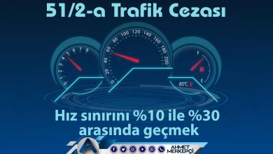 51/2-a Trafik Cezası Nedir? Radar Cezası 2025 51/2-a 51/2-a trafik cezası hız sınırını %10 ile %30 arasında geçmek olarak bilinmektedir. 288 lira ceza yazılmaktadır. 51/2a itiraz dilekçesi ve 51 2a nedir sizler için açıkladım